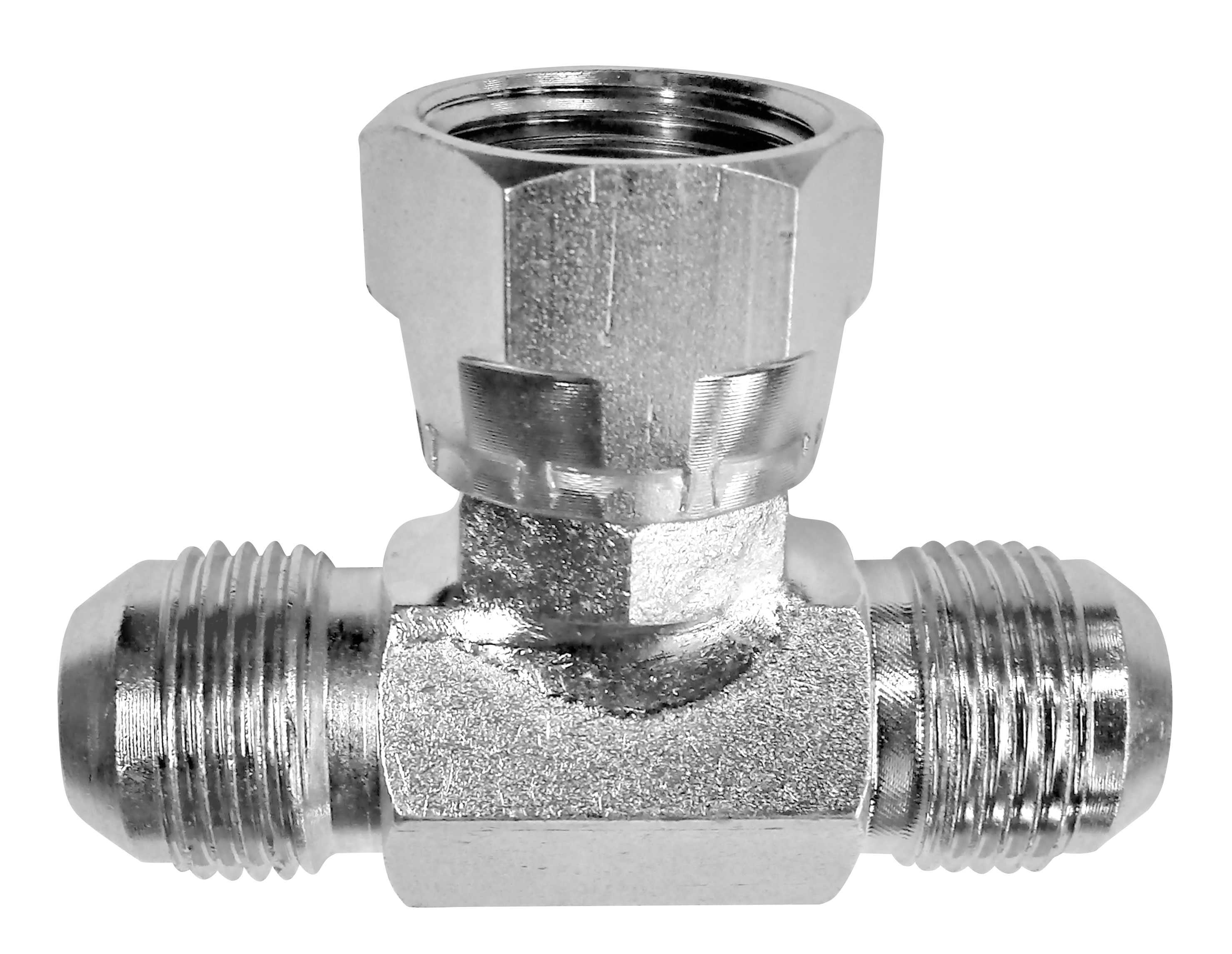 TEE MACHO JIC UNF LATERAIS X FÊMEA JIC UNF CENTRAL